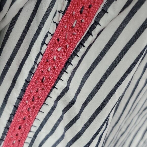 XS GAP red white blue pink striped POPOVER OVERSIZED TUNIC TOP extra small - Picture 4 of 7